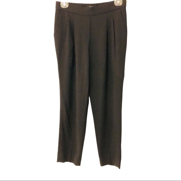 Aritzia Babaton Women’s Black Crepe Cropped Pleated Dress Pants Trousers XL - Picture 10 of 15